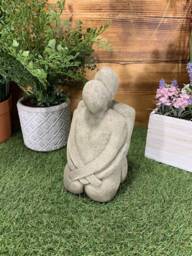 Stone Garden Modern Loving Couple Abstract Art Statue Ornament - thumbnail 1