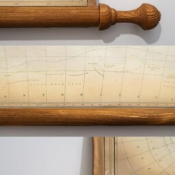 Teak World Map Wall Hanging Golden Satin Edges, Educational Decor - thumbnail 3