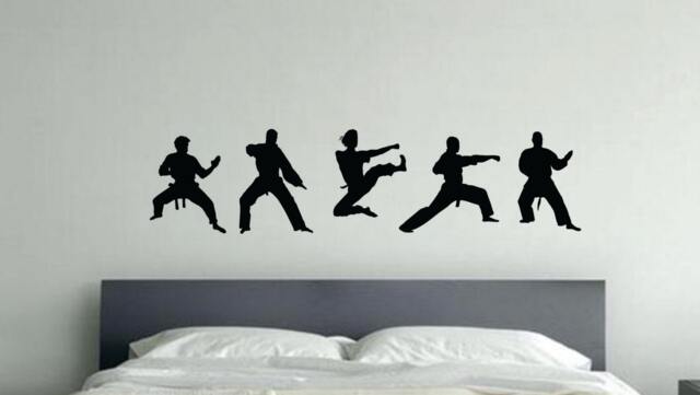 Karate Silhouettes Kids Wall Decal, Sticker For Room, Kihon, Kata, Kumite, Dojo, Sensi 088 - image 1