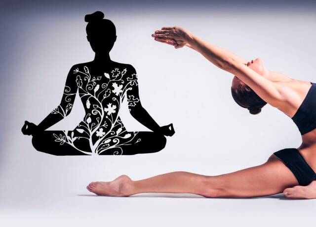 Lotus Mandala Yoga Pose Wall Decal Studio Decor Z62 - image 1