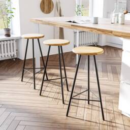 Solid Oak Stool Top - Round Wooden Seat - thumbnail 4