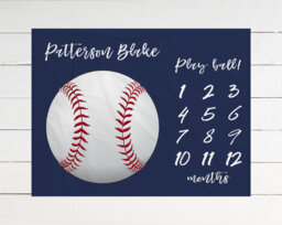 Baseball Milestone Blanket Monthly Growth Tracker Soft Fleece Sports Baby Shower Gift Newborn Watch Me Grow Boy