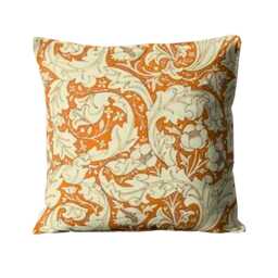 William Morris Bachelors Button Cushion Cover Burnt Orange & Sky Linen Pillow, 16x16 - thumbnail 1