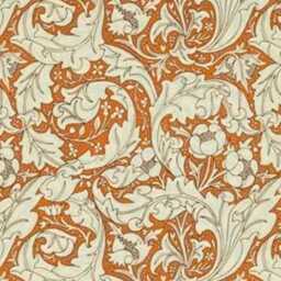 William Morris Bachelors Button Cushion Cover Burnt Orange & Sky Linen Pillow, 16x16 - thumbnail 2
