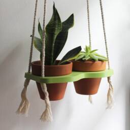 4In Plant Hanger/Indoor Planter Macrame Terracotta Pot Medium Pothos Peperomia Cotton Rope Pla