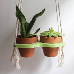 4In Plant Hanger/Indoor Planter Macrame Terracotta Pot Medium Pothos Peperomia Cotton Rope Pla - thumbnail 2