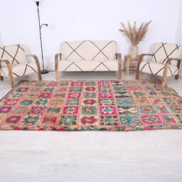 Vintage Boujaad Rug, Pink Moroccan Rug, 6x10 Ft - thumbnail 4