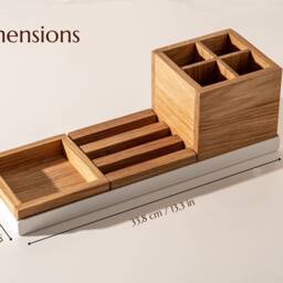 Various Organiser, Storage, Organiser For Accessories, Black Metal Tray, Phone Holder, Home Office, Desktop Powder Coated Steel - thumbnail 4