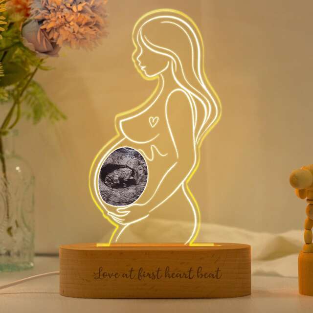 Personalized Ultrasound Photo Night Light, Custom Pregnancy Keepsake Gift For Expecting Parents, Baby Shower Mom, Baby Led Lamp - image 1