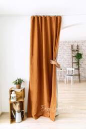 Linen Blackout Curtain, Linen Curtain Drape, Custom Window Darkening Panel, - 1 Panel
