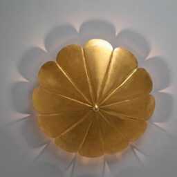 Mid Century Bowl Chandelier Vintage Ceiling Fixture For Dining & Living Room Handmade Brass Lotus Pendant Light - thumbnail 2
