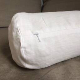 White Bolster Linen Pillow Case - Cover Neckroll Case Any Custom Size - thumbnail 3