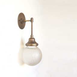 Wall Sconce Light, Mid Century Brass Light, Frosted Cutting-Glass Shade, Ul Listed, No.0184 - thumbnail 3