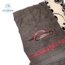 Racing Car Towel - Personalised Face Cloth/Hand Bath = Embroidered - thumbnail 2