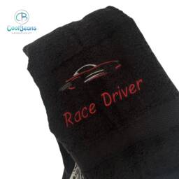 Racing Car Towel - Personalised Face Cloth/Hand Bath = Embroidered - thumbnail 4