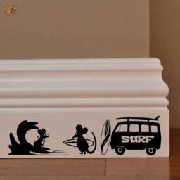 Topini Family Mural Stickers Surf Beach PVC Black Discounted 1 Kit Various Pieces Measures 8x30 Wall Sticker Mouse
