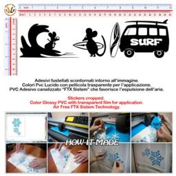 Topini Family Mural Stickers Surf Beach PVC Black Discounted 1 Kit Various Pieces Measures 8x30 Wall Sticker Mouse - thumbnail 2