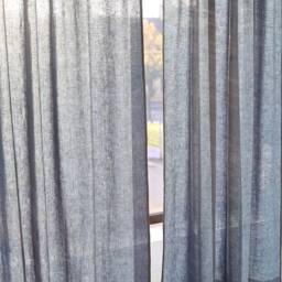 Blue Linen Curtains - Set Of 2 Farmhouse Living Room Decor - thumbnail 3