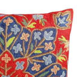 "Hand Embroidered Cushion Cover Kashmiri Crewel " - thumbnail 4