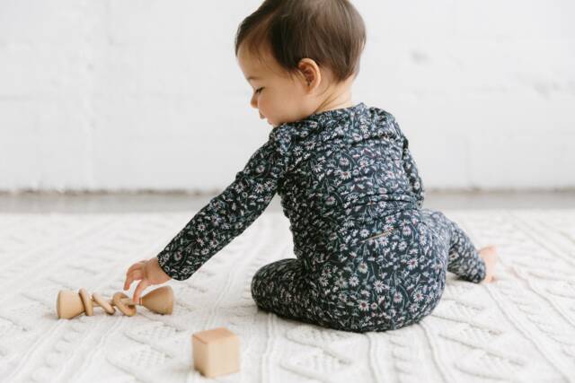 Natural Wooden Baby Rattle Classic Montessori Toy - image 1