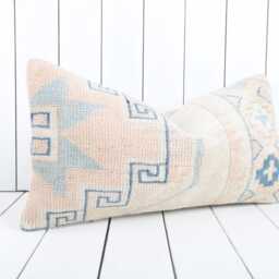 Kilim Lumbar Pillow Cover - 12x24 Inch Turkish Home Decor - thumbnail 3
