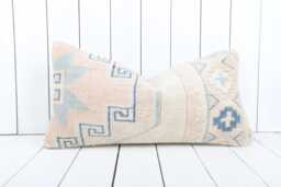 Kilim Lumbar Pillow Cover - 12x24 Inch Turkish Home Decor - thumbnail 1