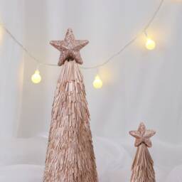 Tabletop Christmas Tree, Cone Tree With Star, Rose Gold Ornament For Holiday Season Decoration - thumbnail 2