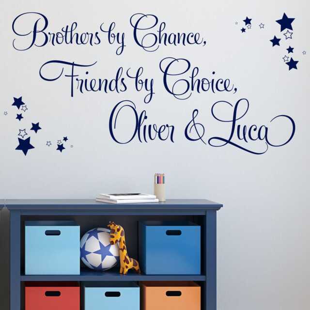 Personalized Brothers Wall Decal Nursery Kids Room Decor - image 1