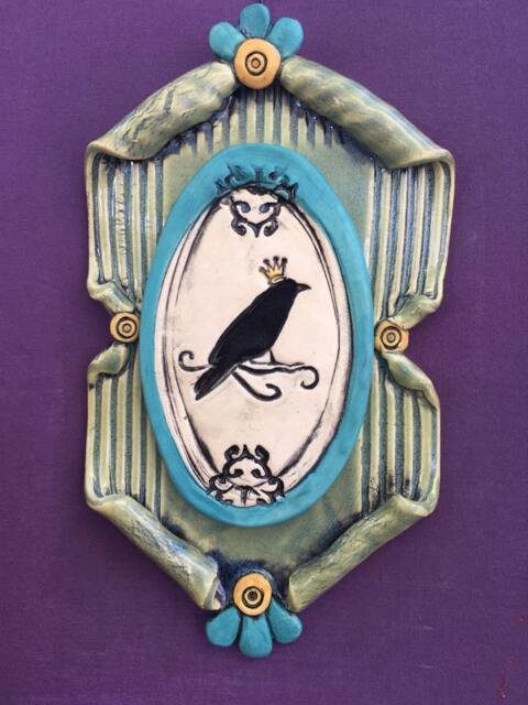 Art, Wall Art, Crow, Blackbird, Raven, Ceramic Wall Art, Clay Plaque, Corvid Hanging - image 1