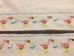 Hand Embroidered Flamingo Pillow Case Set Vintage Style Yoyo Bodies