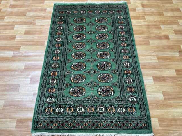3x5 Sea Green Bokhara Rug - Washable Kitchen Wool Living Room Hand Knotted Wall Turkish - image 1