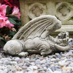 Winged Dragon Statue - Stone Mythical Animal Concrete Garden Outdoor Ornament - thumbnail 3