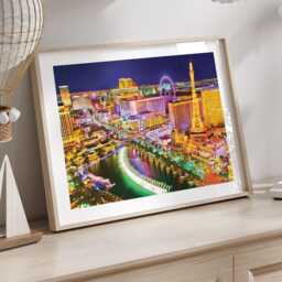 Las Vegas Boulevard At Night Framed Wall Art Print City Lights Modern Urban Photography America Casino Strip Home Decor Gift Design - thumbnail 2