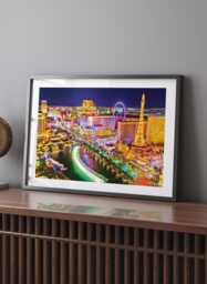 Las Vegas Boulevard At Night Framed Wall Art Print City Lights Modern Urban Photography America Casino Strip Home Decor Gift Design - thumbnail 1