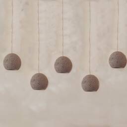 5 Gray Ceramic Pendant Lights Handmade Perforated Ceiling Lighting - thumbnail 4