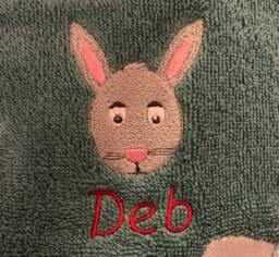 Rabbit Bunny Towel - Personalised Face Cloth/Hand Bath = Embroidered - thumbnail 1