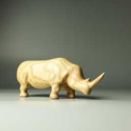 Wooden Rhinoceros Sculpture - 18 - thumbnail 2