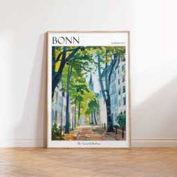Bonn Germany Travel Poster Rhine River Cityscape Art Print - thumbnail 3