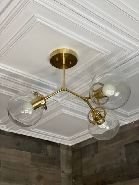 Giron Modern Sputnik 3 Light 6In Globe Mid Century Industrial Semi Flush - image 1