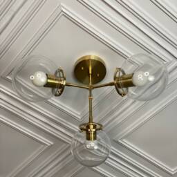 Giron Modern Sputnik 3 Light 6In Globe Mid Century Industrial Semi Flush - thumbnail 3