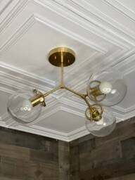 Giron Modern Sputnik 3 Light 6In Globe Mid Century Industrial Semi Flush - thumbnail 1