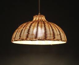Natural Rattan Semicircle Lamp Shade Fixtures-Lighting-Pendant Lights-Decorative Lighting-Bar Lighting-Restaurant Lighting-Room Decor - thumbnail 1