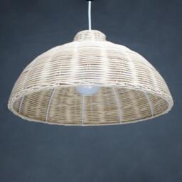 Natural Rattan Semicircle Lamp Shade Fixtures-Lighting-Pendant Lights-Decorative Lighting-Bar Lighting-Restaurant Lighting-Room Decor - thumbnail 3