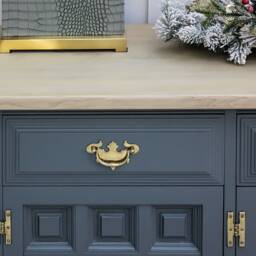 Vintage Antique Oak Sideboard Dining Room Table Dresser Console Unit Showhome - thumbnail 3