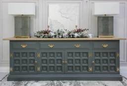 Vintage Antique Oak Sideboard Dining Room Table Dresser Console Unit Showhome