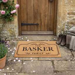 Arch Top Plaque Border Design - Personalised Family Name Coir Doormat - thumbnail 3
