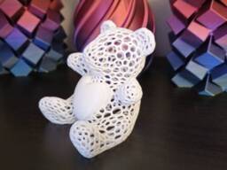 Voronoi Bear Figurine - Lattice With Heart Shelf Sculpture - thumbnail 3
