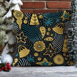 Christmas Geometry Pillowcase/New Year Green Red Leaf Cushion Cover/Merry Case/Snowman Pillow Top/Home, Glass Decor - thumbnail 4