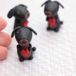 Pocket Pet Polymer Clay Dog Figurine Emotional Support Desk Buddy - thumbnail 2