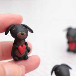 Pocket Pet Polymer Clay Dog Figurine Emotional Support Desk Buddy - thumbnail 3
